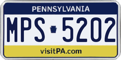 PA license plate MPS5202
