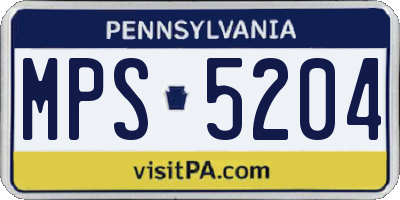 PA license plate MPS5204