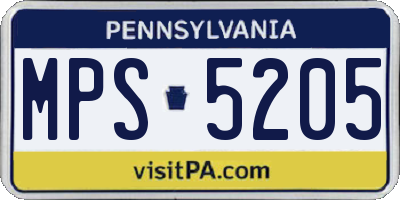 PA license plate MPS5205