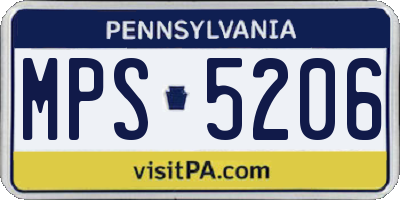 PA license plate MPS5206