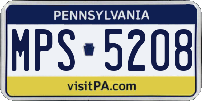 PA license plate MPS5208