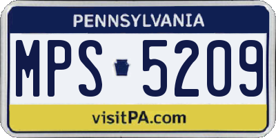 PA license plate MPS5209