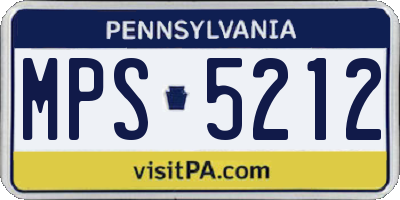 PA license plate MPS5212
