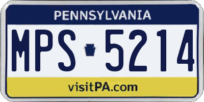 PA license plate MPS5214