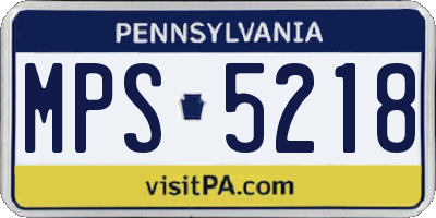 PA license plate MPS5218