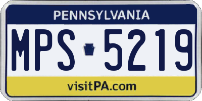 PA license plate MPS5219