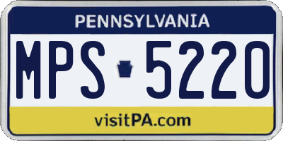 PA license plate MPS5220