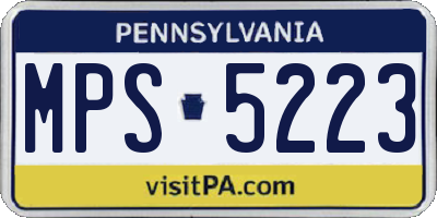 PA license plate MPS5223