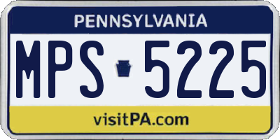 PA license plate MPS5225