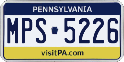 PA license plate MPS5226