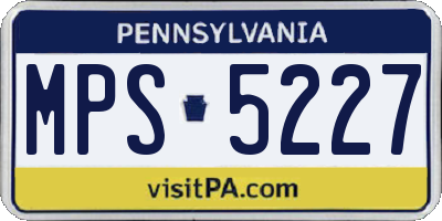 PA license plate MPS5227