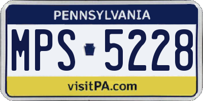 PA license plate MPS5228