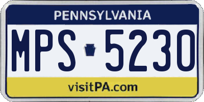 PA license plate MPS5230