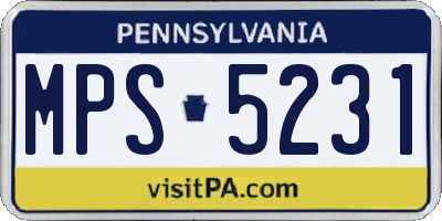 PA license plate MPS5231