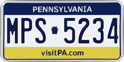 PA license plate MPS5234