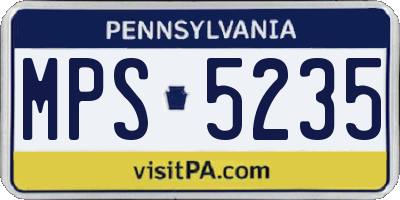 PA license plate MPS5235