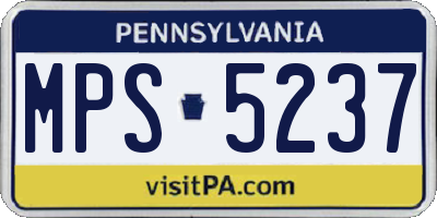 PA license plate MPS5237