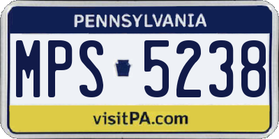 PA license plate MPS5238