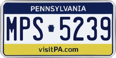PA license plate MPS5239