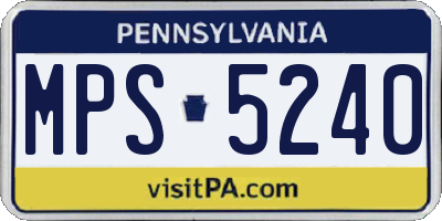 PA license plate MPS5240