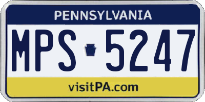 PA license plate MPS5247