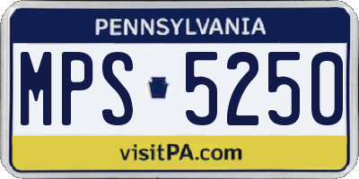 PA license plate MPS5250