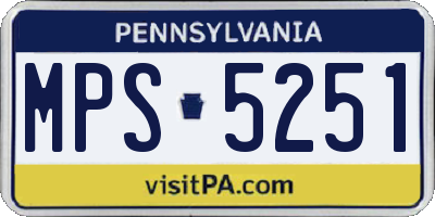 PA license plate MPS5251