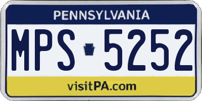 PA license plate MPS5252