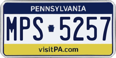 PA license plate MPS5257