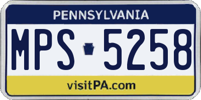 PA license plate MPS5258
