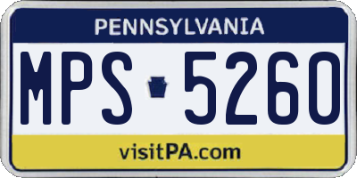 PA license plate MPS5260