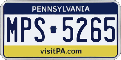 PA license plate MPS5265