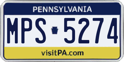 PA license plate MPS5274