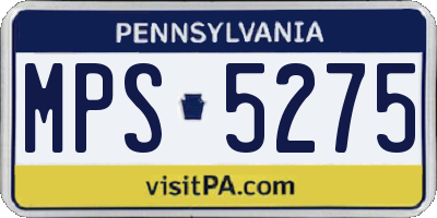 PA license plate MPS5275