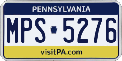 PA license plate MPS5276