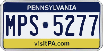 PA license plate MPS5277