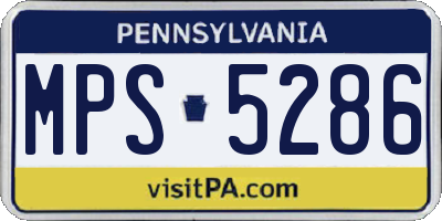 PA license plate MPS5286