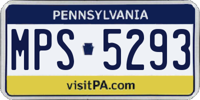 PA license plate MPS5293