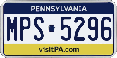 PA license plate MPS5296