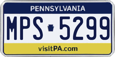 PA license plate MPS5299