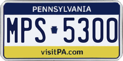 PA license plate MPS5300