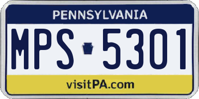 PA license plate MPS5301