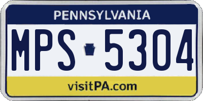 PA license plate MPS5304