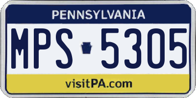 PA license plate MPS5305