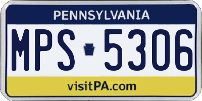 PA license plate MPS5306