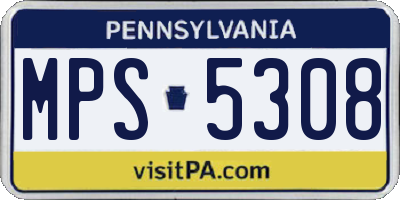PA license plate MPS5308