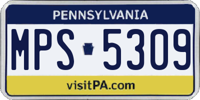 PA license plate MPS5309