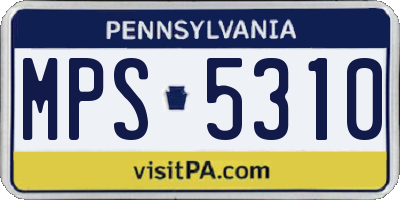 PA license plate MPS5310