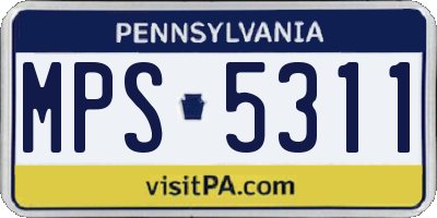 PA license plate MPS5311