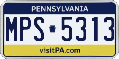 PA license plate MPS5313